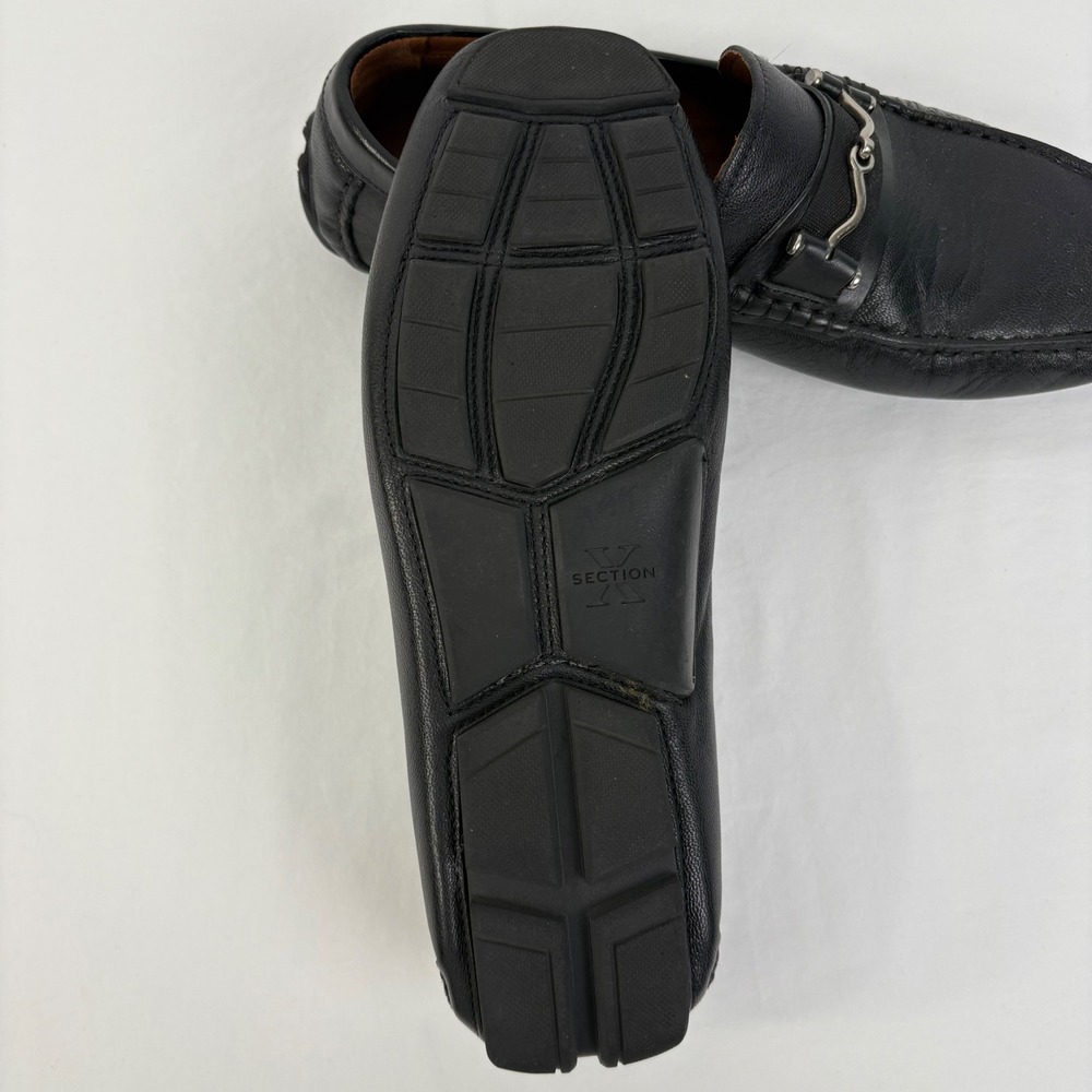 Section X Mens Black Leather Bit Driving Moc Loafers Size 10 M - Picture 8 of 10